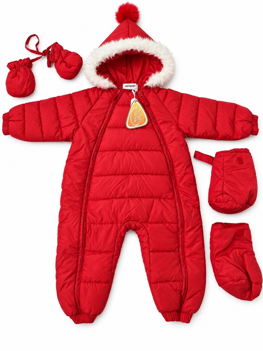 NWT Mud Kingdom Red Snowsuit 18-24M Mittens & Booties